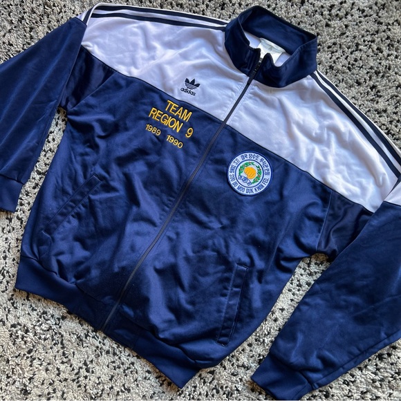Adidas Vintage Track Jacket Tang Soo Do California Men's Navy Blue White XL - Picture 3 of 16